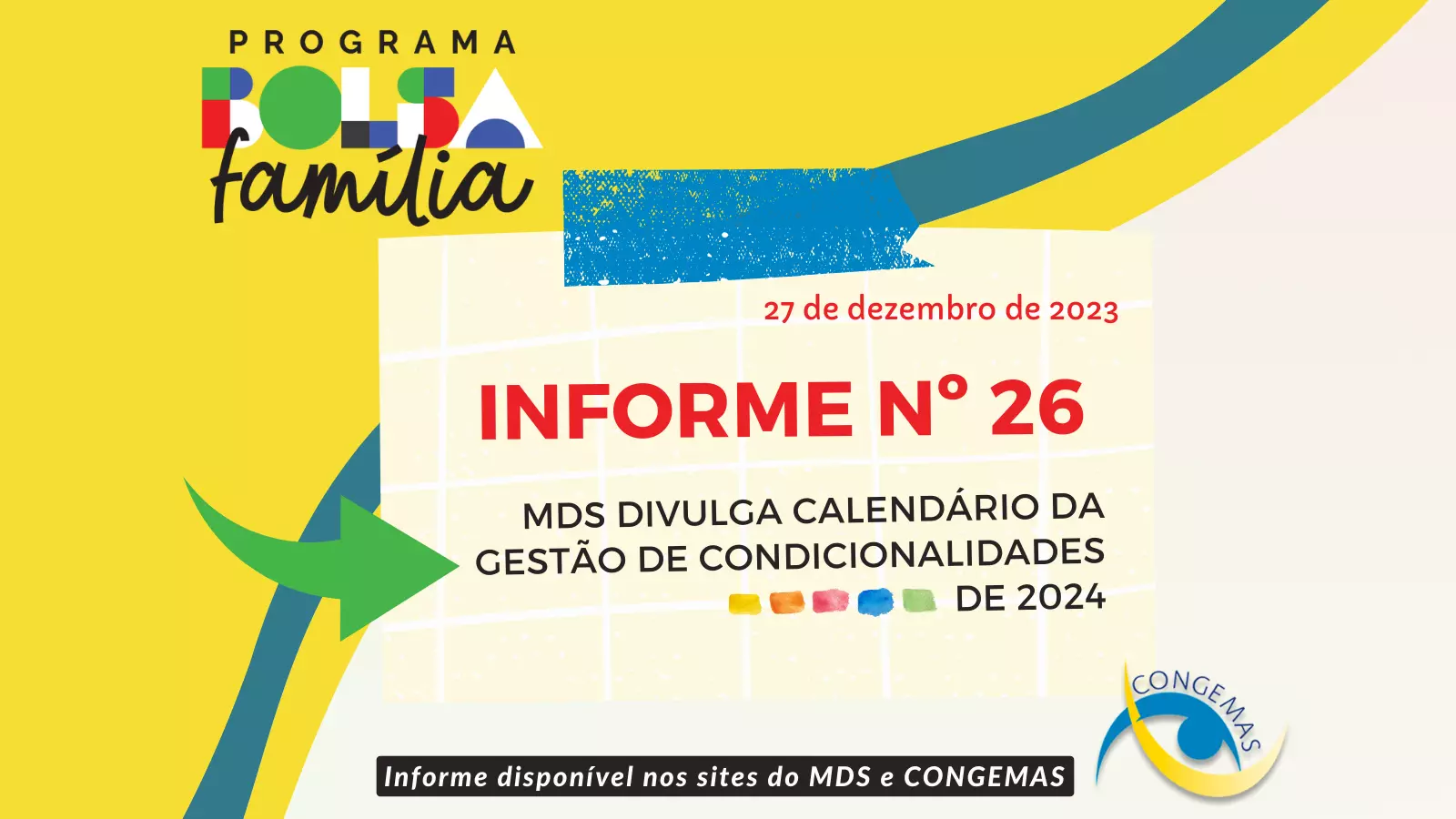 Bolsa Família/ MDS divulga Calendário de Condicionalidades
